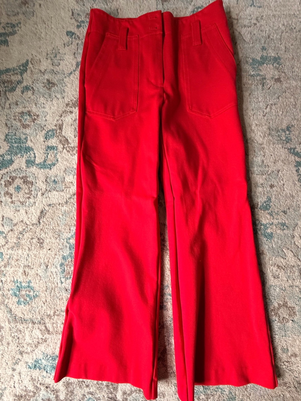 Anthropologie Maeve Red High Rise Flare Pants Size 6